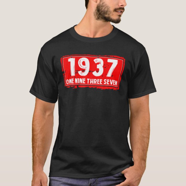 Camiseta El Año De Nacimiento De Hombres Y Mujeres En 1937, (Anverso)