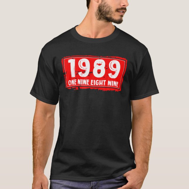 Camiseta El Año De Nacimiento De Hombres Y Mujeres En 1989, (Anverso)