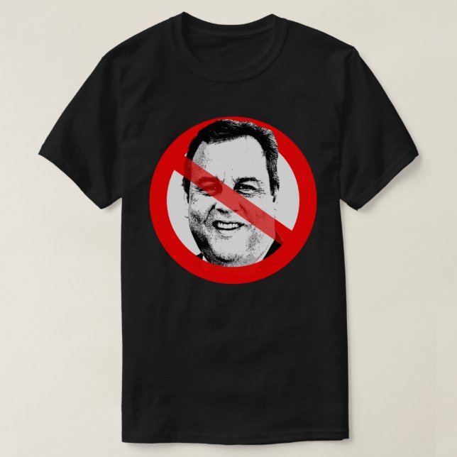 Camiseta El anti Chris Christie cruzó la cara (Diseño del anverso)