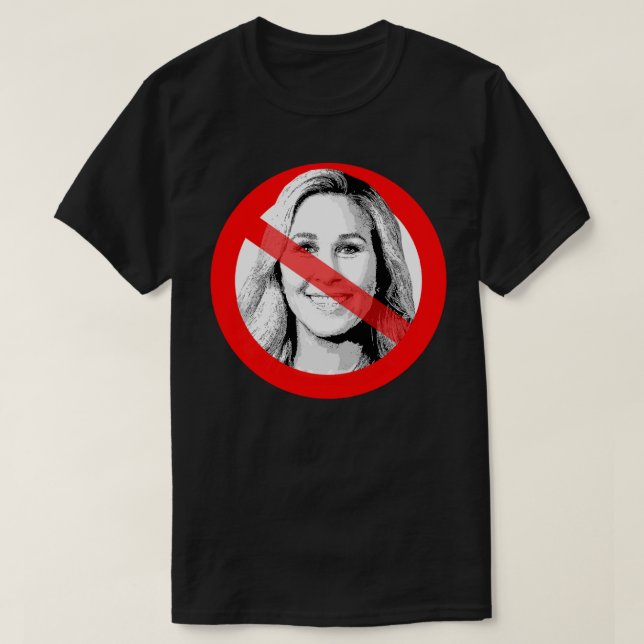 Camiseta El anti-marjorie Taylor Greene cruzó la cara (Diseño del anverso)