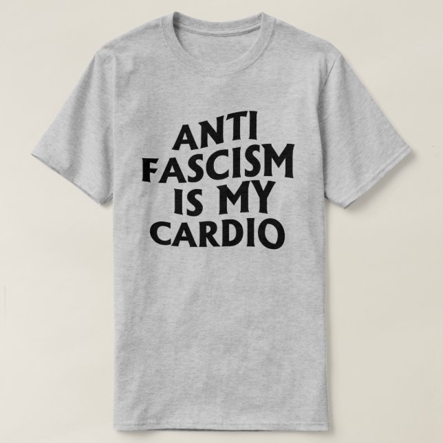 Camiseta El antifascismo es mi cardio (Diseño del anverso)
