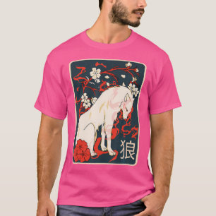 Camiseta El antiguo lobo japonés de arte lobo japonés