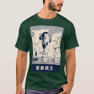 Camiseta El antiguo retro japonés Samurai Warrior DJ T-Shir