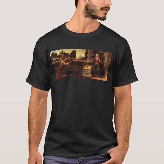 Camiseta El anuncio de Leonardo da Vinci C. 1472-1475 (Anverso)