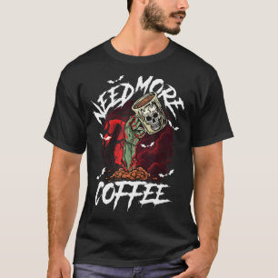 Camiseta El Apocalipsis zombiano necesita más café en un ce