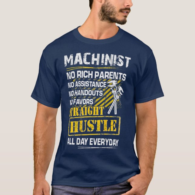 Camiseta El apretón mecánico de la mano dura todos los días (Anverso)