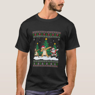Camiseta El árbol Cougar de reno de Santa Dabbing ilumina a