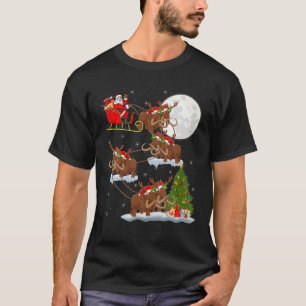 Camiseta El árbol de alumbrado de navidad Santa Riding Woo