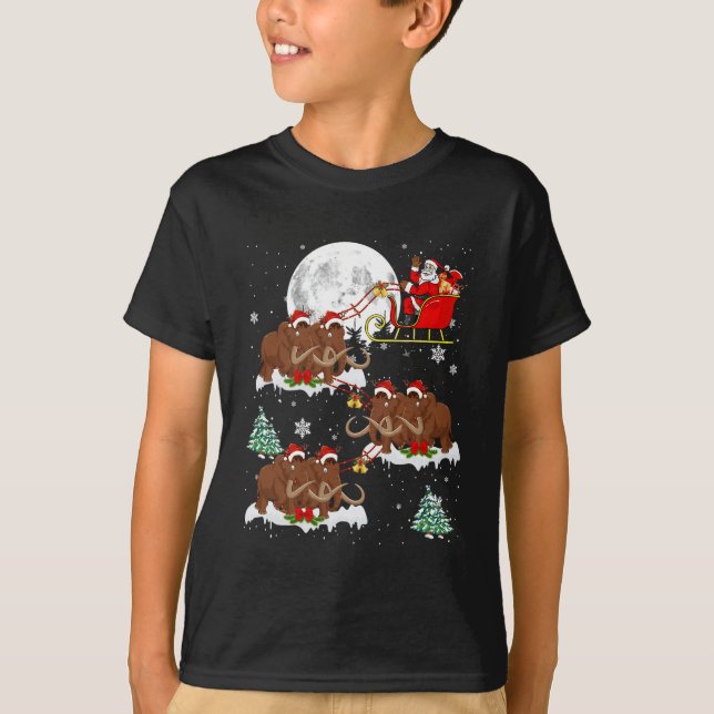 Camiseta El árbol de alumbrado de navidad Santa Riding Wool (Anverso)