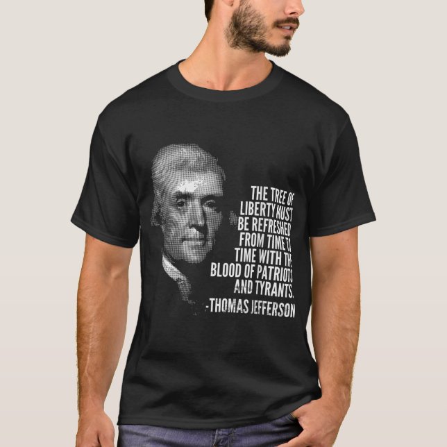 Camiseta El Árbol De La Libertad Thomas Jefferson Cita La H (Anverso)