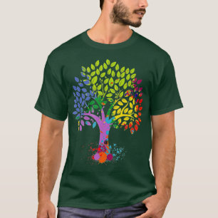 Camiseta El Árbol De La Vida Árbol Multicolor Cambiando Los