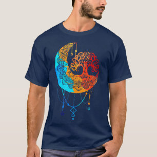 Camiseta El árbol de la vida Mandala Moon Chakra Meditación