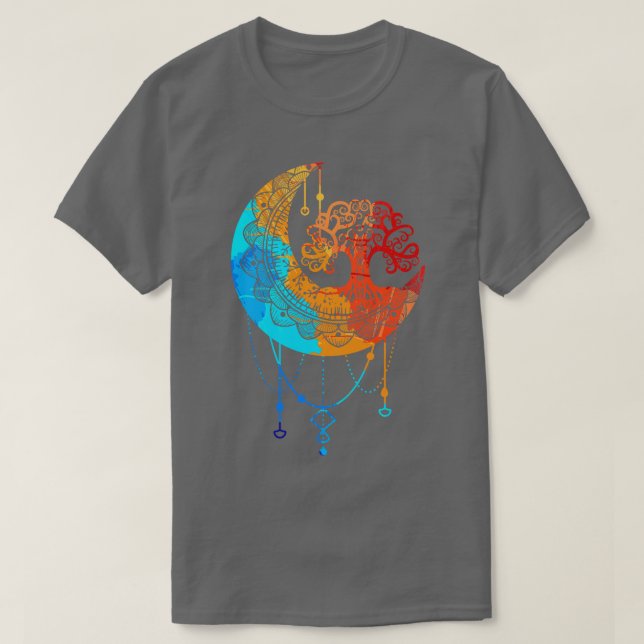 Camiseta El árbol de la vida Mandala Moon Chakra Meditación (Diseño del anverso)