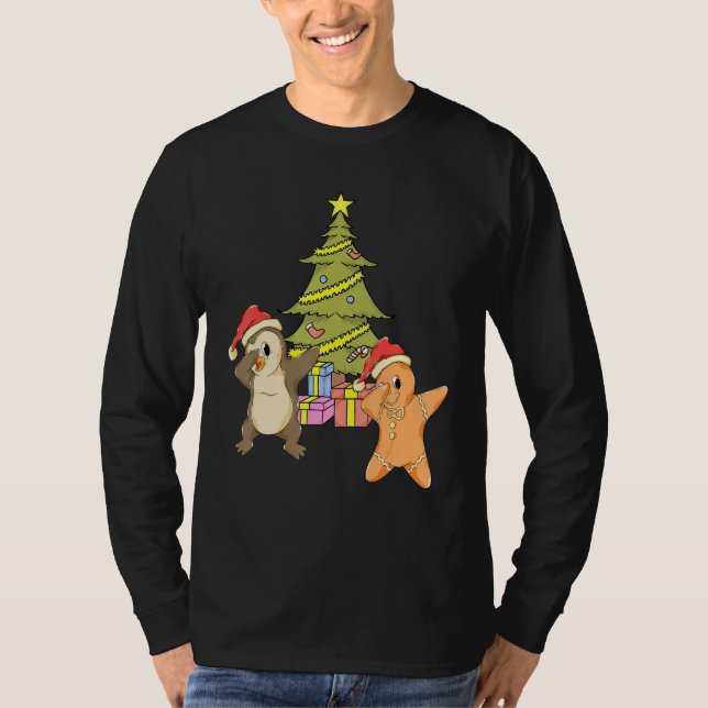 Camiseta El árbol de navidad de Dabbing presenta el pan de  (Anverso)