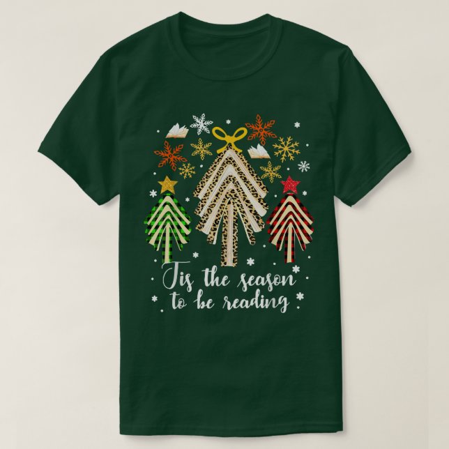 Camiseta El Árbol De Navidad De Los Libros Es La Temporada  (Diseño del anverso)