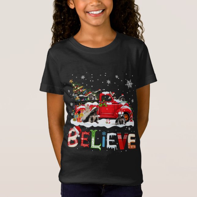 Camiseta El árbol de navidad del camión rojo de los zorrill (Anverso)