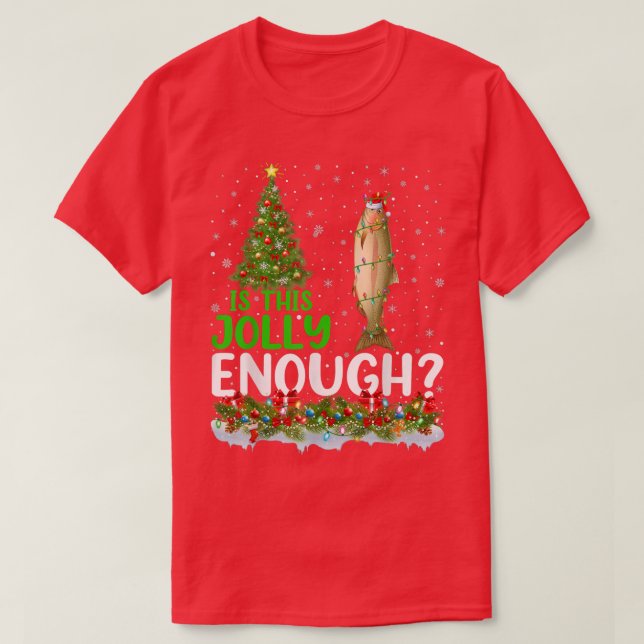 Camiseta El Árbol de Navidad es la alegría de un pez salmón (Diseño del anverso)