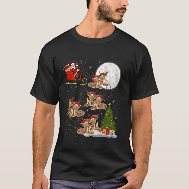 Camiseta El árbol de navidad ilumina a la divertida serpien (Anverso)