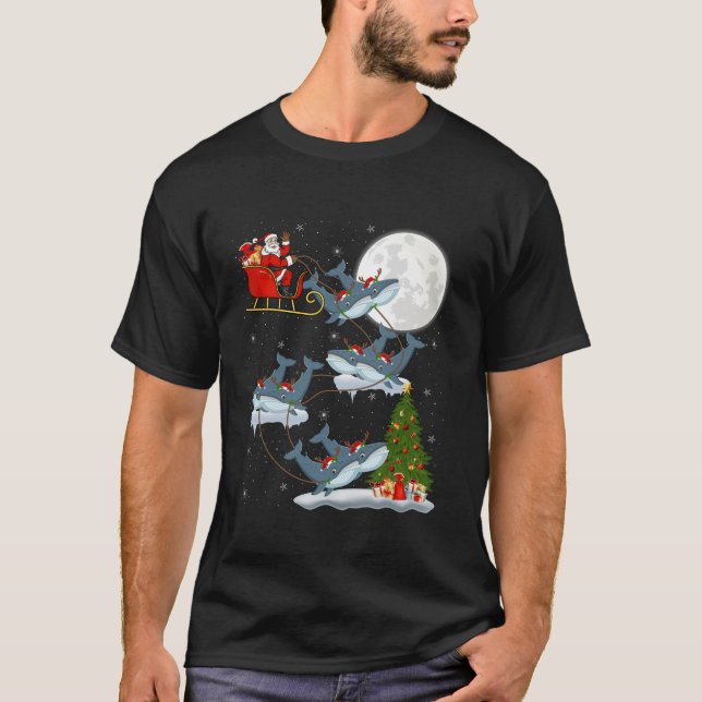 Camiseta El árbol de navidad ilumina a una divertida Santa  (Anverso)