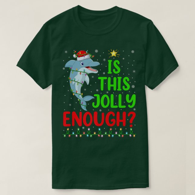 Camiseta El Árbol De Navidad Iluminado Es Este Delfín Sufic (Diseño del anverso)