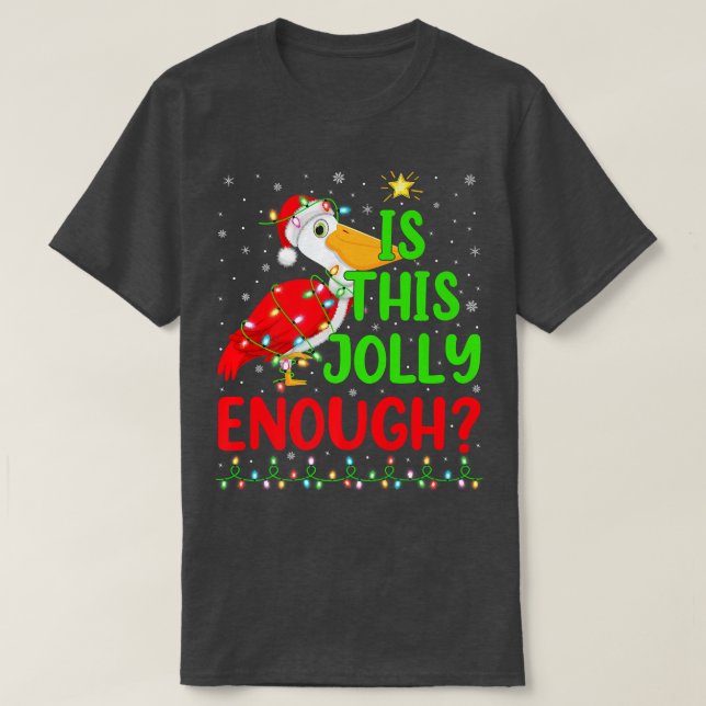 Camiseta El Árbol De Navidad Iluminado Es Un Chico Pelicano (Diseño del anverso)