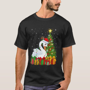 Camiseta El árbol de navidad para cisnes alumbrando a Santa