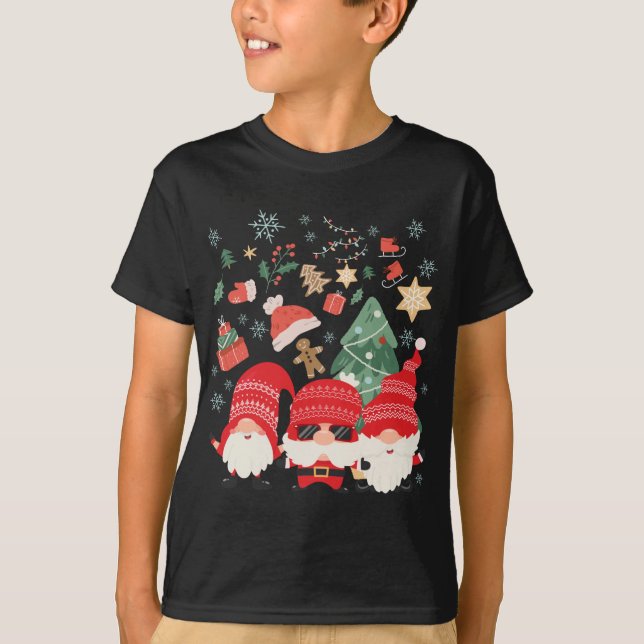 Camiseta El árbol de navidad Santa Hat divertidos Gnomes Sa (Anverso)