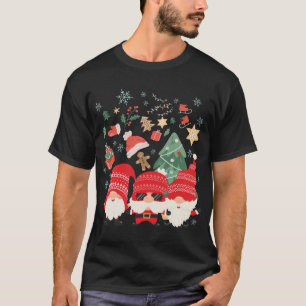 Camiseta El árbol de navidad Santa Hat divertidos Gnomes Sa