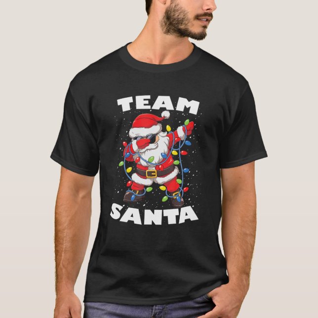 Camiseta El árbol de navidad Team Santa ilumina a Dabbing S (Anverso)