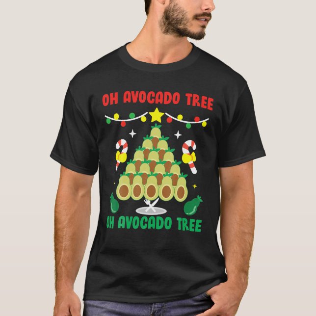 Camiseta El árbol del aguacate Funny Food Vegan Navidades R (Anverso)