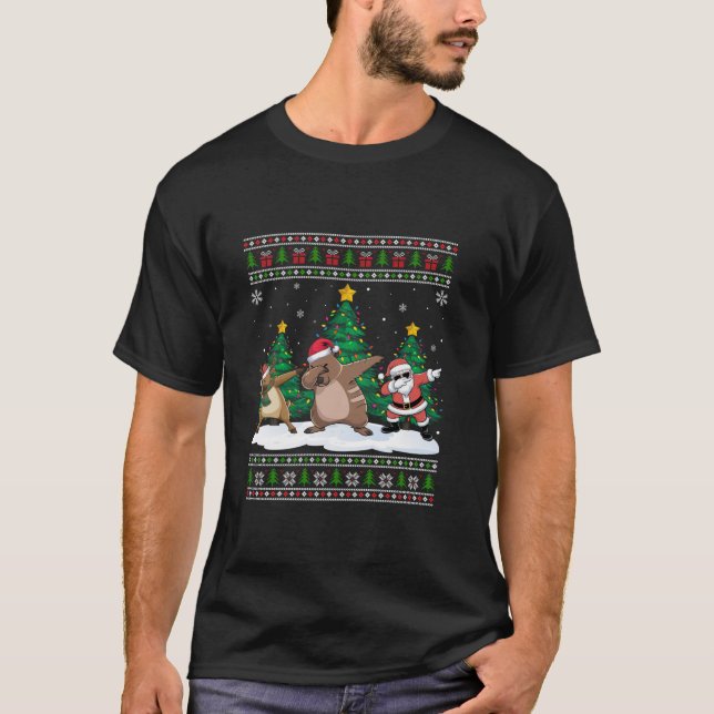 Camiseta El árbol del capibara del reno de Santa Dabbing se (Anverso)
