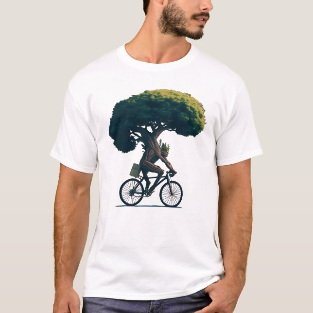 Camiseta El árbol montando una bicicleta (Anverso)