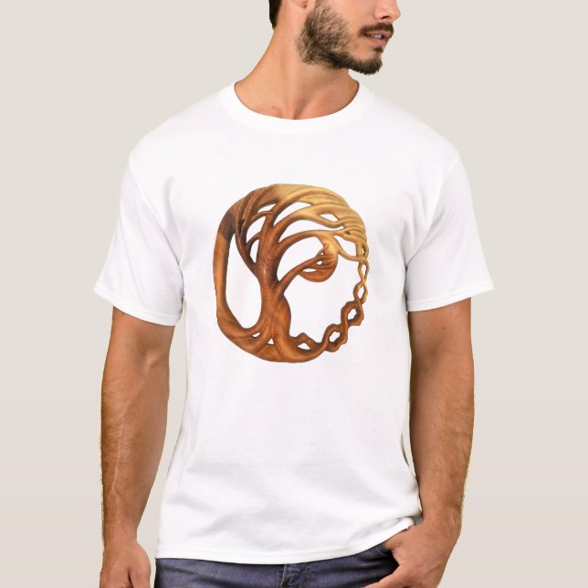 Camiseta El árbol y la luna soplados viento, madera (Anverso)