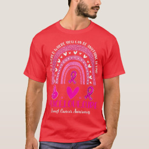 Camiseta El arco iris del cáncer infantil sea amable Paz Cu