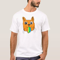 El arco iris Puke el dibujo animado del gato a