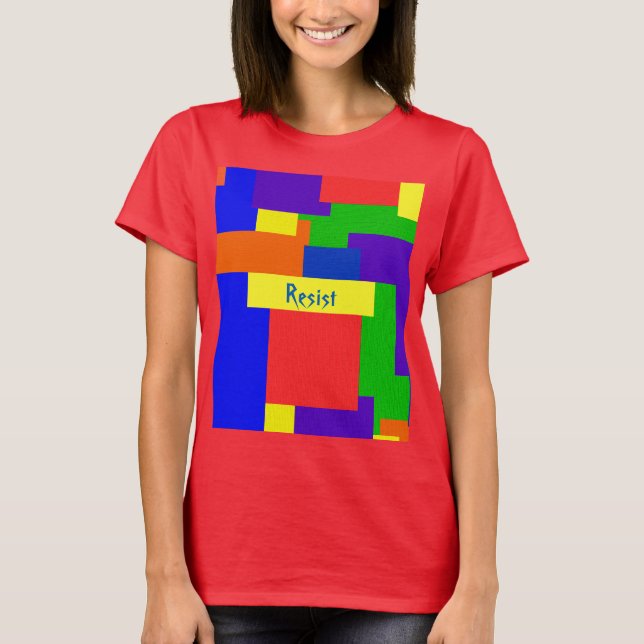 Camiseta El arco iris resiste diseño del edredón de (Anverso)