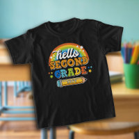 El arco iris retro saluda segundo grado con el año