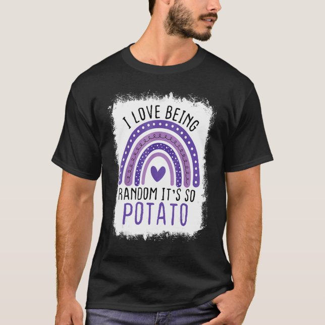 Camiseta El arcoiris blanqueado me encanta ser aleatorio, e (Anverso)