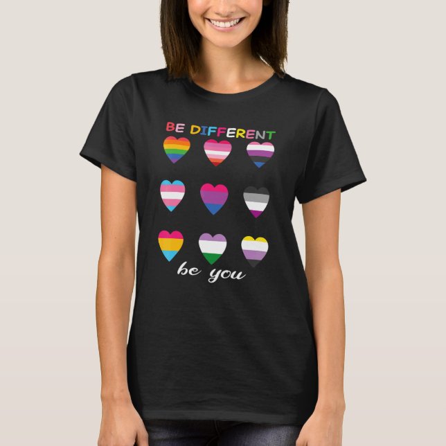 Camiseta El arcoiris bohemio sea diferente, Lbgtq Orgullo G (Anverso)