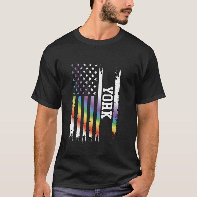 Camiseta El arcoiris con bandera de los Estados Unidos con 