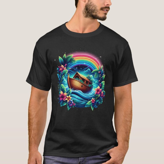Camiseta El arcoiris cristiano cristiano de Noah ha católic (Anverso)