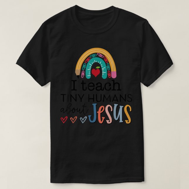 Camiseta El Arcoiris Cuto De Vuelta A La Escuela, Enseño A  (Diseño del anverso)