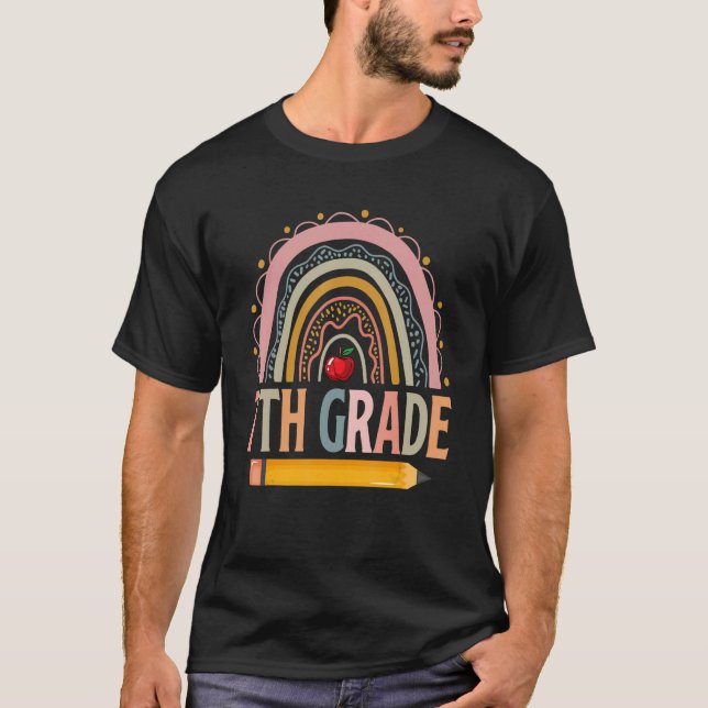 Camiseta El arcoiris de 7º Grado de diversión vuelve a la e (Anverso)