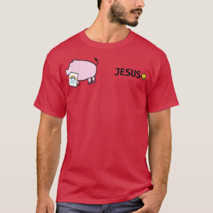 Camiseta El arcoiris de Jesús y el cerdo rosa trabajador es