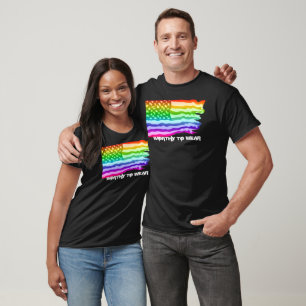 Camiseta El arcoiris de la bandera de los EE.UU. con proble