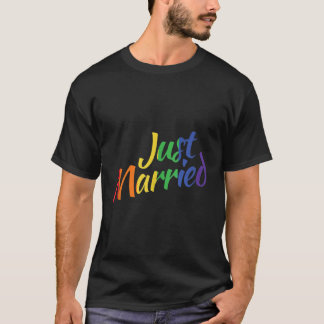Camiseta El arcoiris de la Boda LGBT de lesbianas gays reci