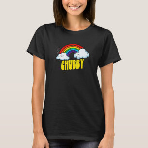 Camiseta El arcoiris de la cuta Chubby, retro sarcástico