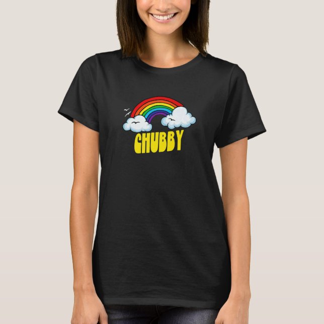 Camiseta El arcoiris de la cuta Chubby, retro sarcástico (Anverso)