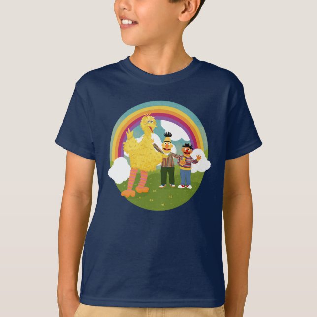 Camiseta El arcoiris de los antiguos amigos de Plaza Sésamo (Anverso)
