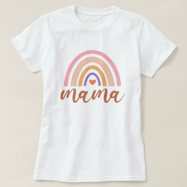 Camiseta El arcoiris de Mama Boho y el Día de la Madre (Diseño del anverso)